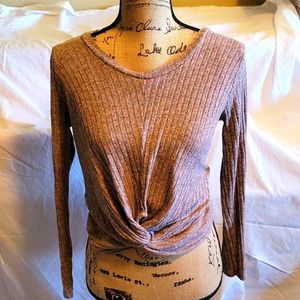 Pink sweater with Gray